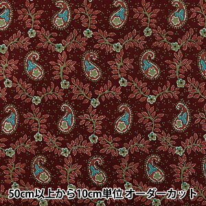 【数量5から】 生地 『SOULEIADO ソレイアード シーチング・ヴィンテージフィール オリアン ジャスパーレッド SLFCV-83A』