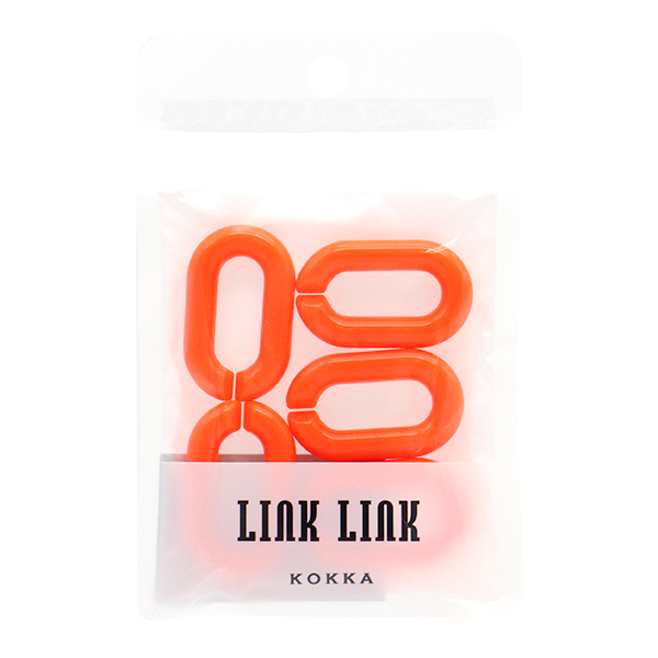 ビーズ 『LINK LINKチェーン 蛍光オレンジ 5個入り 約2.4×3.9cm LGLK-6C』 KOKKA コッカ