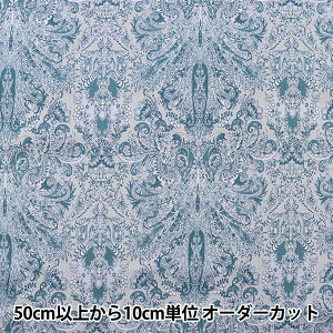 【数量5から】 生地 『80サテン シンメトリー柄 ダークブルー YUZ-848-1』 mansell マンセルコレクション 【ユザワヤ限定商品】