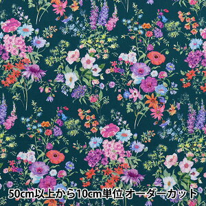 【数量5から】 生地 『nora. シーチング spring breeze ネイビー FR1097-B』