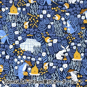 【数量5から】 生地 『USAコットン ビー・キーパーズ SRR1529-NAVY』