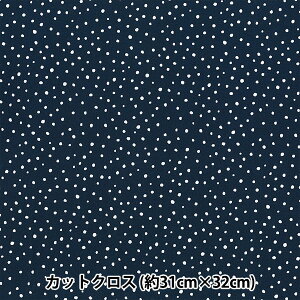 生地 『ドットミニカットクロス ネイビー 約31cm×32cm LCDF-02MC-NV』 KIYOHARA 清原