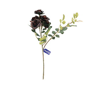 造花 シルクフラワー 『ローズ×5 つぼみ×2 ダークブラウン A-39578-028D』