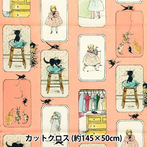 生地 『Kurahashi Rei オックス カットクロス 約145cm×50cm こねこのトト ねことのくらし KRF-20』