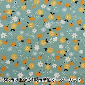 【数量5から】 生地 『NINA オックス 花柄 ブルー 142-1356-A3』