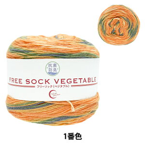 ソックヤーン 毛糸 『抗菌防臭フリーソック ベジタブル 1番色 パンプキン』 World Selection ワールドセレクション 【ユザワヤオリジナル】