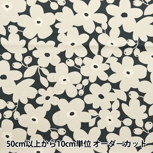 【数量5から】 生地 『NOVA オックス 北欧調花柄 グレー NOX-NFL-GY』 KOKKA コッカ 【ユザワヤオリジナル】