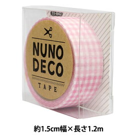 お名前ラベルシール 『NUNO DECO TAPE (ヌノデコテープ) ももいろチェック 11-842』 KAWAGUCHI カワグチ 河口