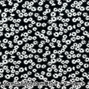 【数量5から】 生地 『クールタッチレーヨン フラワー ブラック CTR-FL-BK』 【ユザワヤオリジナル】