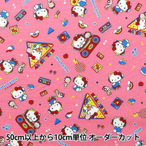【数量5から】 生地 『オックス ハローキティ ミュージック ピンク 830335』
