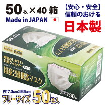 楽天市場】2層不織布マスク 50枚入 40箱（医薬品・コンタクト・介護 