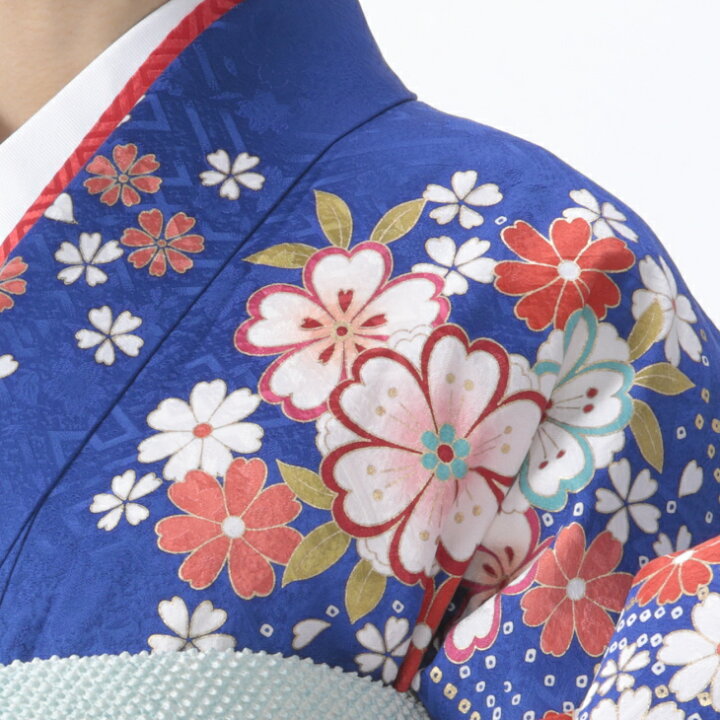 楽天市場】【レンタル】【成人式】振袖 フルセット Mサイズ 花柄 青 