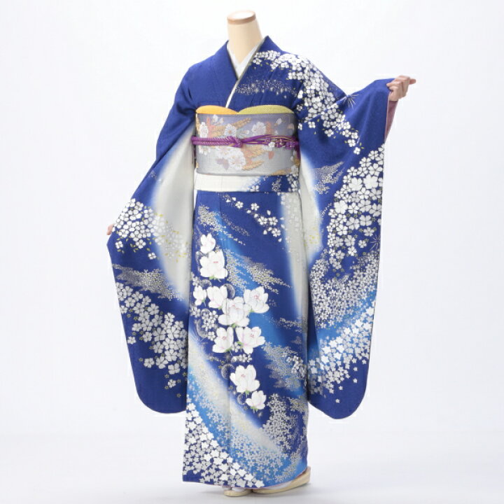 楽天市場】【レンタル】【成人式】振袖 フルセット Mサイズ 青・紺系  