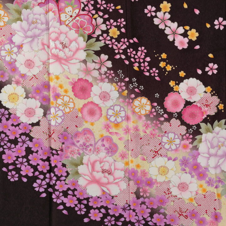 楽天市場】【レンタル】【成人式】振袖 フルセット Mサイズ 花柄 茶系 