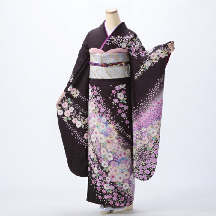 楽天市場】【レンタル】【成人式】振袖 フルセット Mサイズ 花柄 茶系 