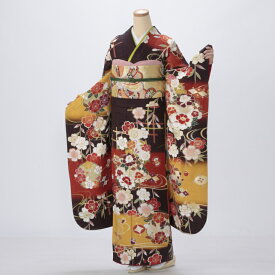 【中古】【購入品】振袖 フルセット Lサイズ 古典柄 茶系 成人式 着物 振袖フルセット 販売 状態:A リユース 結婚式 卒業式 結納 70964