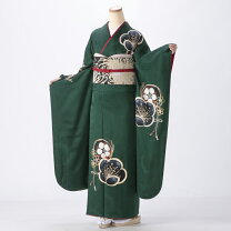 楽天市場】振袖 中古（カラーグリーン）（着物セット｜和服 