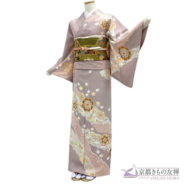 訪問着 フルセット 着物 正絹 ピンク 友禅染 豪華 かわいい J6 （楽天 