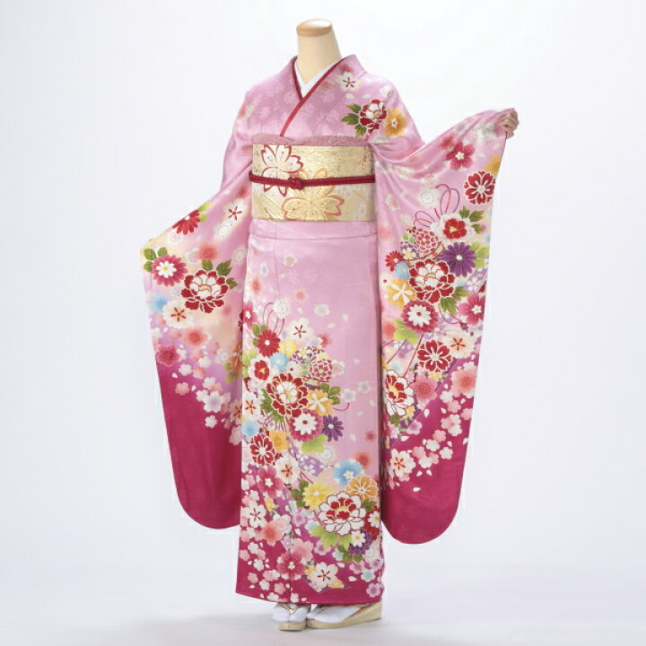 楽天市場】【中古】【購入品】振袖 フルセット Lサイズ 花柄 ピンク