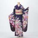 【中古】【購入品】振袖 フルセット Mサイズ 古典柄 紫系 成人式 リユース 状態:A 販売 結婚式 卒業式 結納 着物 50195