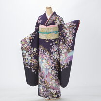 楽天市場】振袖 辻が花（カラーパープル）（着物セット｜和服 