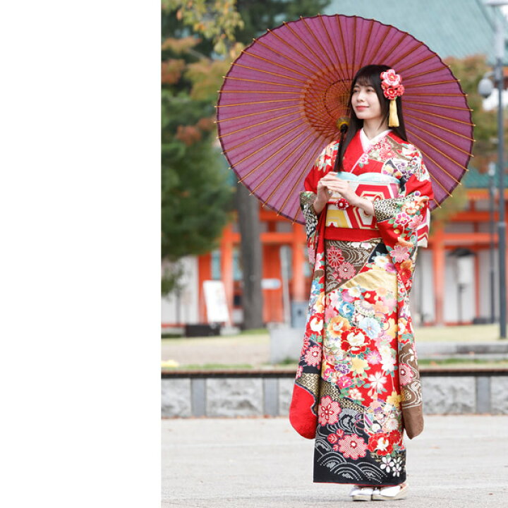 楽天市場】【中古】【購入品】振袖 フルセット Lサイズ 古典柄 赤 