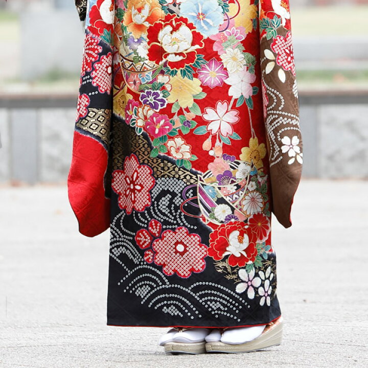 楽天市場】【中古】【購入品】振袖 フルセット Lサイズ 古典柄 赤  