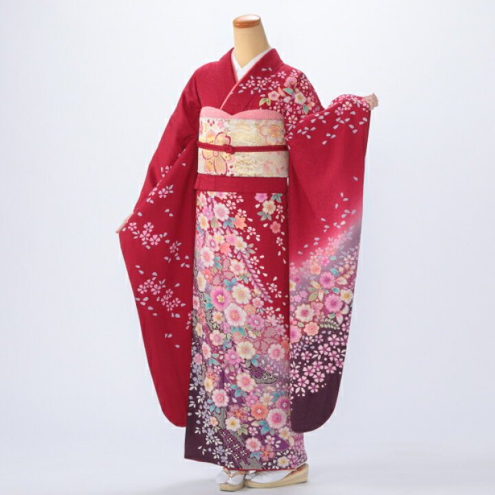 楽天市場】【レンタル】【成人式】振袖 フルセット Lサイズ 花柄 赤