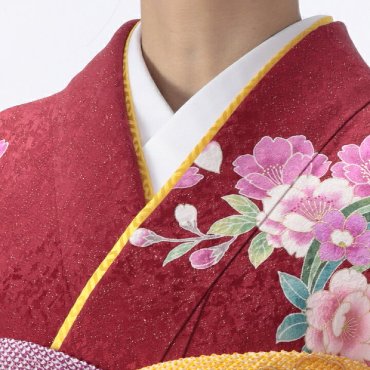すぐに着られる 新品 豪華で可愛い赤の友禅振袖フルセット 取り込ま