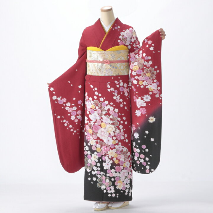 楽天市場】【中古】【購入品】振袖 フルセット Mサイズ 花柄 赤 