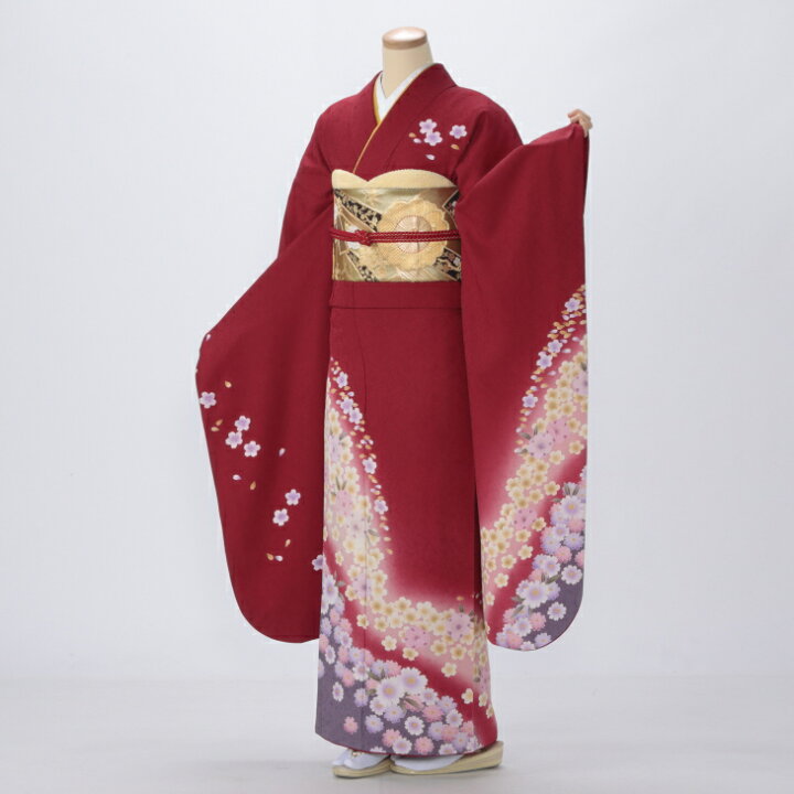 楽天市場】【レンタル】【成人式】振袖 フルセット Mサイズ 花柄 赤 