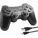 【スーパーSALE】PS3 コントローラー ワイヤレス 無線 ゲームパッド 振動機能 人間工学 USB ケーブル 6軸リモートゲー…