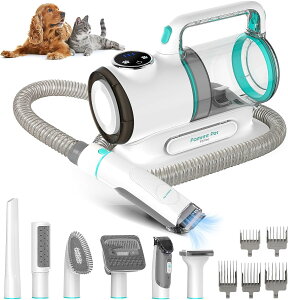 「着後レビューで特典」 ペット用バリカンセット 6in1 ペットグルーミングセット 換毛期対策 犬 猫美容器 多機能 静音 11Kpa吸引力 ペットグルーミングセット 電動バリカン 抜け毛を自動吸引