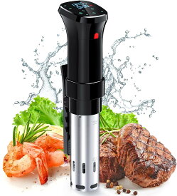 「着後レビューで特典」 低温調理器 1100Wハイパワー 低温調理器具 24時間 予約機能 真空調理器 スロークッカー レシピ付き IPX7防水 タッチパネル クリップ式 低温調理機 低音調理器 タイマー 温度設定 五重安心保護