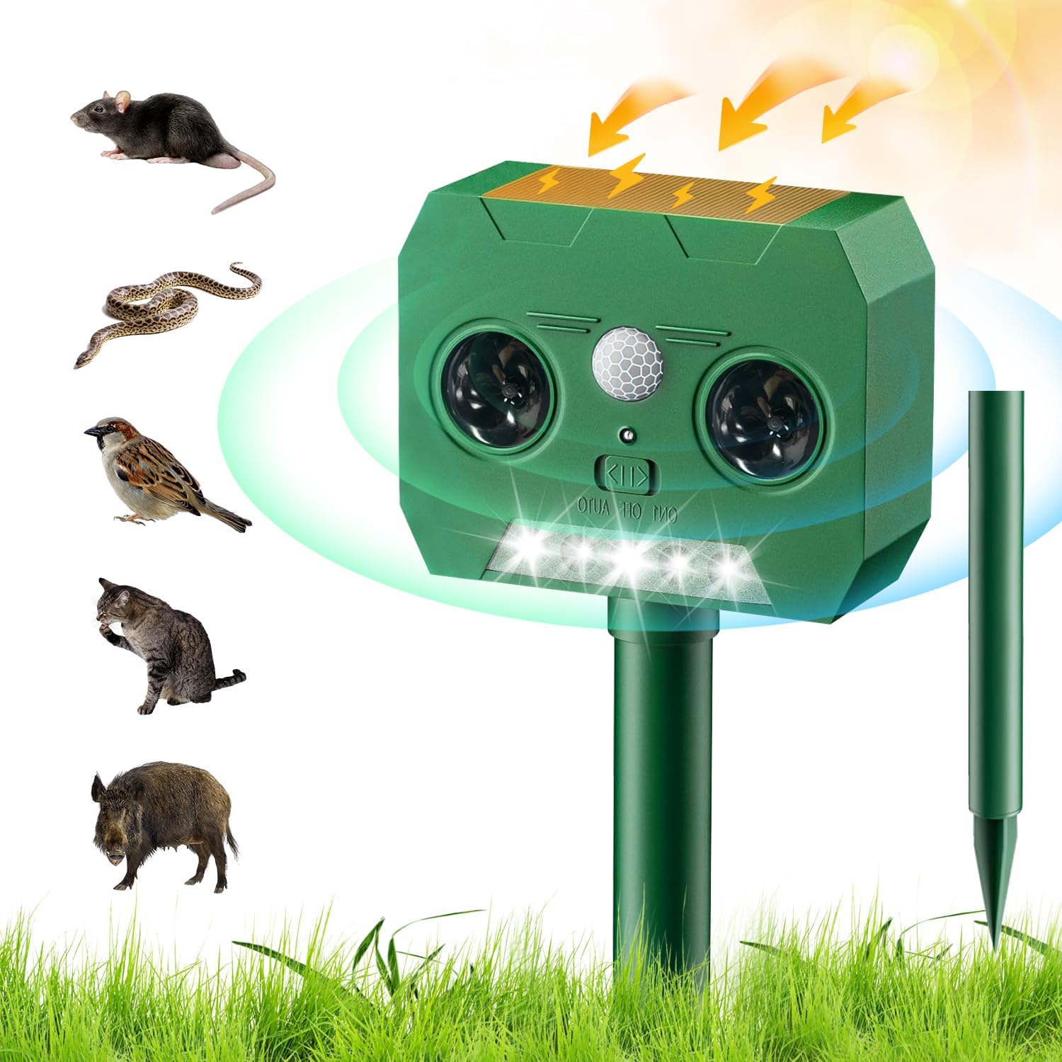 楽天市場】動物撃退器 害獣撃退 害獣対策器 猫よけ LED強力フラッシュ