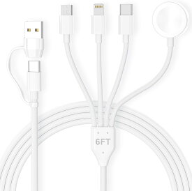 「着後レビューで特典」 アップグレード Apple Watch 充電ケーブル 4イン2 iPhone Watch用充電ケーブル マルチUSB A/C充電ケーブル 磁気充電ケーブル iWatch Series 8/7/6/SE/5/4用