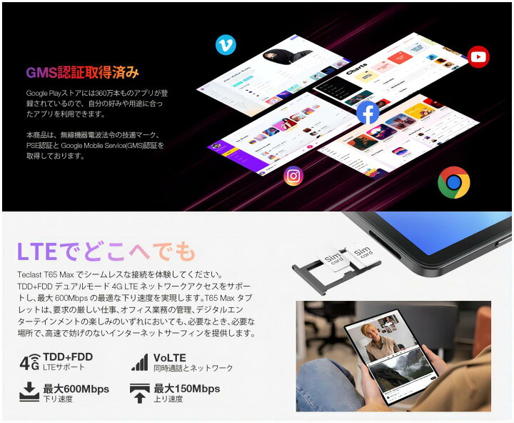 楽天市場】【2024初登場 タブレット 13インチ】TECLAST T65 Max 