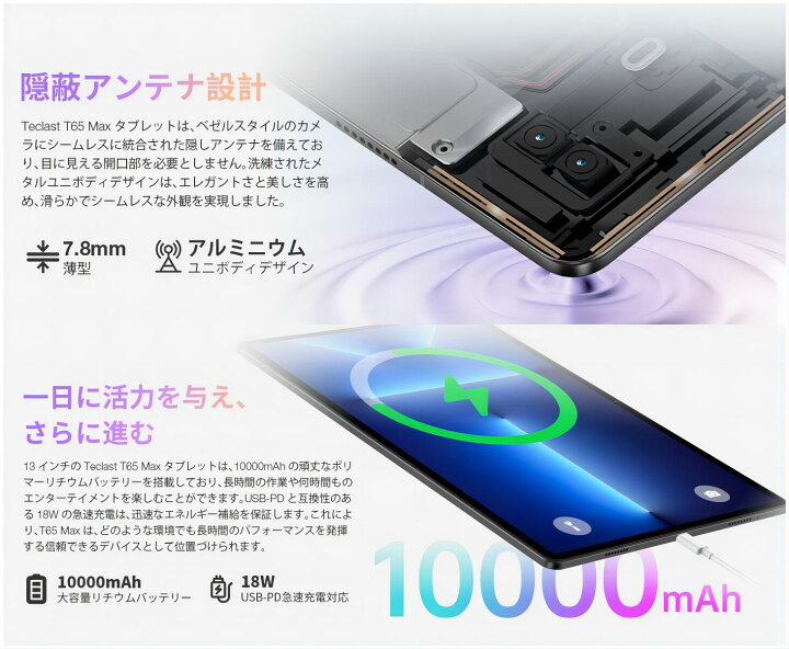 楽天市場】【2024初登場 タブレット 13インチ】TECLAST T65 Max  