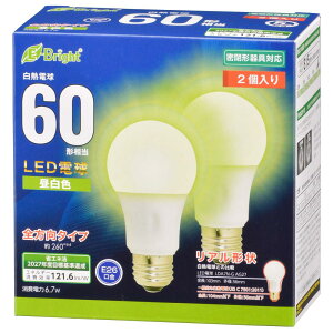 �I�[���d�@ LED�d��(60�`����/815lm/6.7W/�����F/E26/�S�����z��260°/���`���Ή�/2����) LDA7N-G AG27 2P