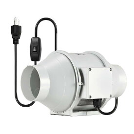 Sidvkut ダクトファン 100mm ダクト用換気扇 強力 大風量 中間取付タイプ 中間取付形ダクトファン ABS製 高低速スイッチ付き 塗装ブース用 焼肉用 家庭用 業務用 吊り下げ、床置兼用 (ホワイト)