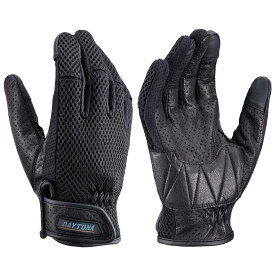 デイトナ(Daytona) バイク用 グローブ 春夏 手のひら本革(ヤギ革) スマホ対応 フルメッシュ スタンダードグローブ DG-001 ブラック Lサイズ 32208