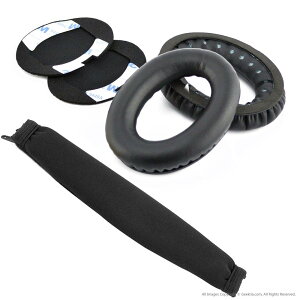 Geekria �C���[�p�b�h+ �w�b�h�o���h �{�[�Y Bose QC2 QC15 ���Ή������p �C���[�N�b�V���� (�u���b�N) �Z�b�g