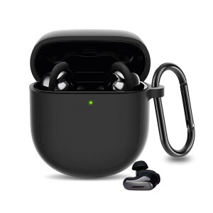 Vikisda Bose QuietComfort Ultra Earbuds 用 ケース【2023年10月発売】専用保護カバー シリコンケース 装着充電可能 全面保護 落下・キズ防止 耐衝撃 防塵 軽量 QuietComfort Ultra Earbuds 対応 カラビナ付き (ブ