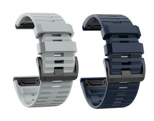 GARMIN(ガーミン) Approach S70 47mm/S62用 バンド 2色セット 交換バンド ベルト シリコン スポーツバンド アクセサリー (グレー+ミッドナイトブルー)