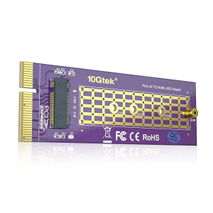 【10Gtek】PCIe 3.0 to NVMe (1) M.2 アダプター 拡張カード 増設インターフェースボード M.2 (M Key) SSD, X4