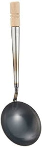 遠藤商事 TKG 中華お玉 チャーハン用 外径×柄長(mm)105×215 容量目安(cc)約150 中華料理の定番アイテム 使うほど油がなじみ、一層使いやすくなる 鉄製 業務用 ATYA801