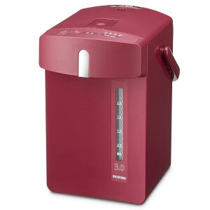 アイリスオーヤマ(IRIS OHYAMA)【節電対策】 アイリスオーヤマ 電気ポット ポット マイコン式 3リットル 保温温度調整 安全ロック機能 カルキ抜き機能 IAHD-130-R カシスレッド