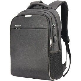 AISFA リュック ノートパソコン ビジネス バックパック メンズ 防水加工 リュックサック 大容量 ラップトップバック USB充電ポート付き流行り 人気 売れ筋 ファッション　収納力　＜ダークグレー＞