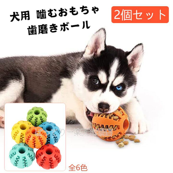 楽天市場 お得な2個セット 犬 猫遊び用 犬用おもちゃ ペット玩具 ボール 噛むおもちゃ ゴム製 歯磨きボール 犬用おもちゃ 歯のクリーニングボール ペットおもちゃ 餌入り可能 知育玩具 おやつボール ストレス解消 運動不足解消 丈夫 耐久性 小型犬 全6色 ばって