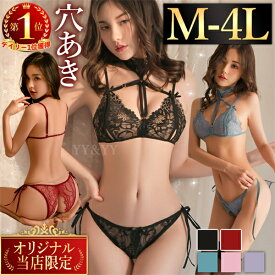 【新規向け10%OFFクーポン有】セクシーランジェリー 大きいサイズ ブラ ショーツ 穴あき オープンブラ XL 3L 4L 超過激 セクシーランジェリー セクシー下着 エロ下着 ランジェリー 穴あき下着 過激 上下セット 股割れ エロい下着 透け 総レース ブラセット 勝負下着